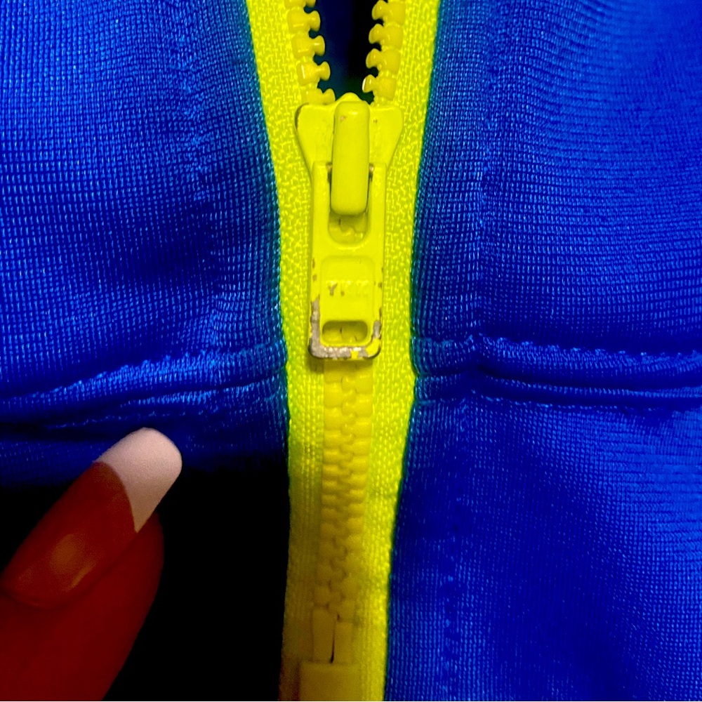 ๐HP*Final Price*Adidas track jacket kids size 2t blue and neon yellow - Picture 8 of 8